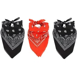 CozyFox 2 BLACK 1 ORANGE- Unisex Handkerchief For All Ages ["Orange","Black"] Handkerchief-picture-24