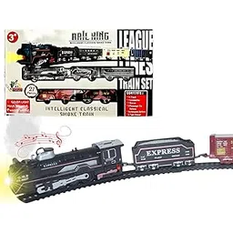 Crackles Steam Train Set for Kids – Light & Sound Classic Vintage Engine with Smoke Effect, Rechargeable Battery, Type-C Cable, Water Dropper & Tracks – Battery Operated Toy for Boys & Girls-picture-10