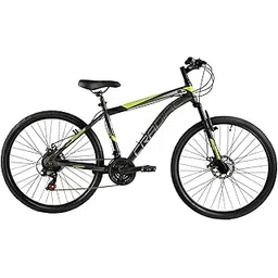 CRADIAC Stinger 21 Speed 27.5 inch Steel Geared High Performance Mountain Cycle for Men with Front Suspension & Dual disc Brakes | Ideal for 12+ Years, Unisex, Frame - 18.5 Inch (Grey/Green, 26 INCH)-picture-12