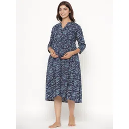 CRAFIQA Etnic Motifs Print Maternity Midi Nightdress image 3