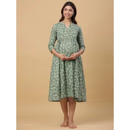 CRAFIQA Floral Print Maternity Midi Nightdress-picture-10