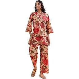 crafiqa Mystic Garden Cotton Co-ord Set for Women-picture-27