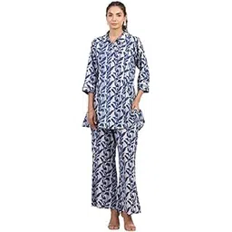 crafiqa Natures Indigo Canvas Cotton Co-ord Set for Women-picture-38