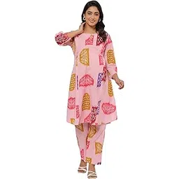 crafiqa Pre & Post Maternity/Nursing Wear Hand Printed Night Suits/Night Dress Co-ord Set with Both Sides Zipper for Easy Feeding for to Be Moms & Nursing Mothers Pure Cotton Pastel Pink-picture-10