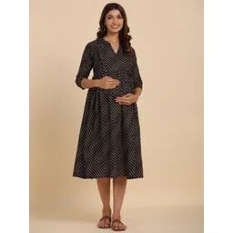 CRAFIQA Print Maternity Midi Dress-picture-14