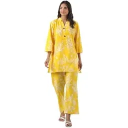 crafiqa Yellow Mellow Cotton Co-ord Set for Women-picture-15