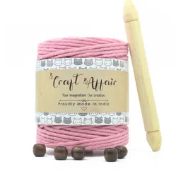 craft affair | Single Strand Cotton Macrame Cord (100 M, 3mm) | DIY-Project - Baby Pink Baby Pink-picture-13