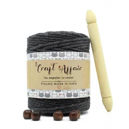 craft affair | Single Strand Cotton Macrame Cord (100 M, 3mm) | DIY-Project - Charcoal Charcoal-picture-14