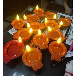 Craft and Toys Set of 6 Sensor Diye Flameless Decor Diwali Festivals Decoration Christmas New Year Festive Candle Diwali Diye Smokeless Electric Home Decoration Home (S461)-picture-21