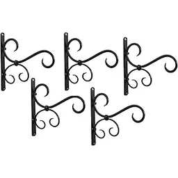 Craft Expertise Outdoor Hanging Brackets for Planters,Bird Feeder and Garden Décor Black Iron Wall Hooks,Heavy-Duty 6x1x7 Inches,Plant Hanger for Flower Pots and Lanterns (Classic-5)-picture-21