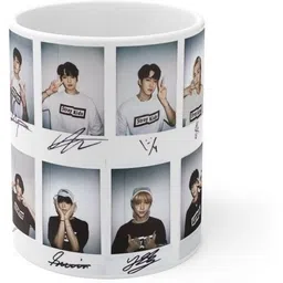 craft maniacs STRAY KIDS POLAROID ART PRINTED 330 ML WHITE MUG FOR STRAY KIDS GANG Ceramic Coffee Mug-picture-14