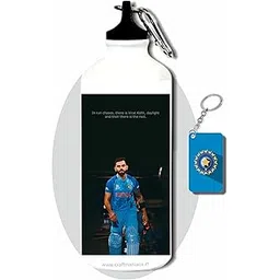 CRAFT MANIACS Virat Kohli On Field 600 ML BPA & Lead Free Sipper Bottle & Cricket Keychain Best HD Print Sipper For Cricket Lovers-picture-20