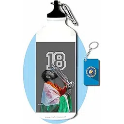 CRAFT MANIACS Virat Kohli Flag 600 ML BPA & Lead Free Sipper Bottle & Cricket Keychain Best HD Print Sipper For Cricket Lovers-picture-33