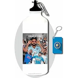 CRAFT MANIACS Virat Kohli Mad man 600 ML BPA & Lead Free Sipper Bottle & Cricket Keychain Best HD Print Sipper For Cricket Lovers-picture-23