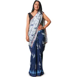 Craft Musium Abstract Printed Pure Cotton Saree With Blouse-picture-39
