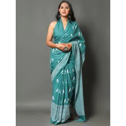 Craft Musium Ethnic Motifs Printed Pure Cotton Saree With Blouse-picture-33