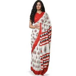 Craft Musium Ethnic Motifs Printed Pure Cotton Saree With Blouse-picture-37