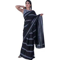 Craft Musium Ethnic Motifs Printed Pure Cotton Saree With Blouse-picture-26