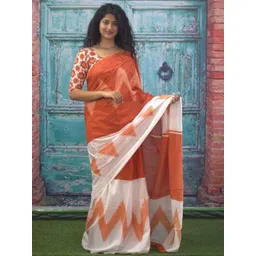 Craft Musium Ethnic Motifs Printed Pure Cotton Saree With Blouse Piece-picture-24