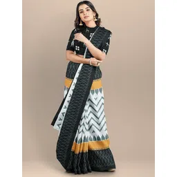 Craft Musium Ethnic Motifs Printed Pure Cotton Saree With Blouse Piece-picture-10