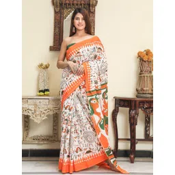 Craft Musium Ethnic Motifs Printed Pure Cotton Saree With Unstitched Blouse Piece-picture-16