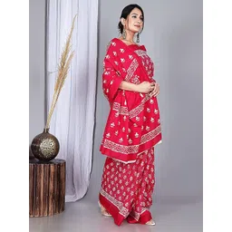 Craft Musium Ethnic Motifs Printed Pure Cotton Saree with Unstitched Blouse Piece-picture-19