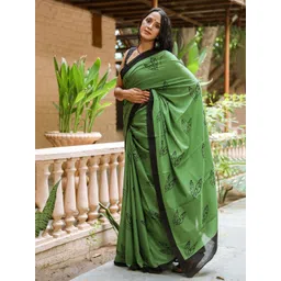 Craft Musium Floral Pure Cotton Saree-picture-25