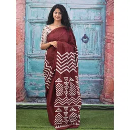 Craft Musium Jaipuri Hand Block Printed Pure Cotton Saree-picture-22