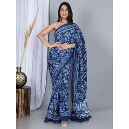 Craft Musium Pure Cotton Bagru Saree-picture-1