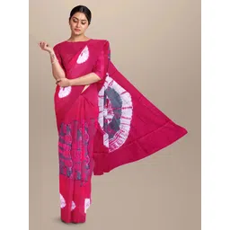 Craft Musium Tie and Dye Jaipuri Pure Cotton Saree-picture-39
