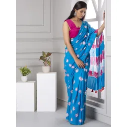 Craft Musium Tie and Dye Pure Cotton Saree-picture-27