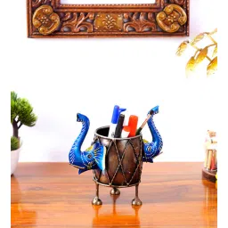craft tree Elephant Blue & Copper Iron Pen Stand-picture-24