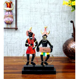 craft tree Handpainted Tribal Arikara Couple Metallic Showpiece-picture-36