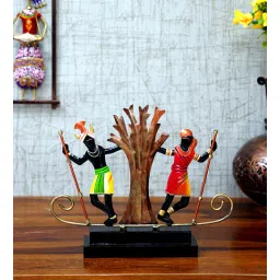 craft tree Handpainted Tribal Avila Couple Metallic Showpiece-picture-21