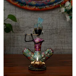 craft tree Metal Handpainted Decorative Musician Tea Light Showpiece in Multicolor-picture-29