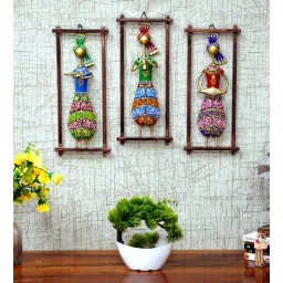 craft tree Metallic Musician (Set Of 3) Wall Hanging In Multicolour-picture-34