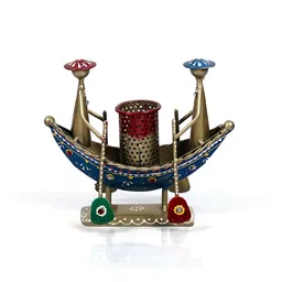 craft tree Metal Handpainted Decorative Boat Pen Stand Showpiece in Multicolor image 3