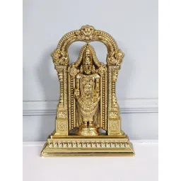 CRAFTAM Gold-Toned & Black Tirupati Balaji Religious Idol Showpiece-picture-20