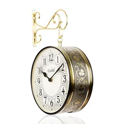 CRAFTEL Gold-Toned Textured Analogue Round Antique Contemporary Wall Clock-picture-24