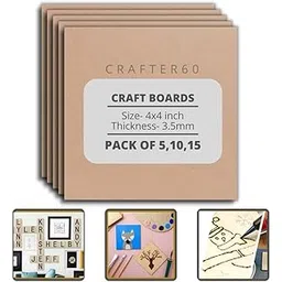 CRAFTER60 Square MDF Boards for Art and Craft 4 inch-3.5mm Pine Wood Board Unfinished Round MDF Cutouts for Art and Craft for Resin Art, Mandala Art, Pyrography, Painting (4x4 Inch, 10)-picture-18