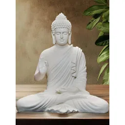 CraftEstate Glossy White Buddha Figurine Showpiece-picture-26