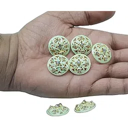 craftlove Craft Love Metal Zircon Button for Coat, Jacket, Blazer, Sherwani, Lehenga, Indo Western, Gown & Traditional Indian Ethnic Classy Buttons - Rust Free - Pack of 12 Piece (Size : 2 cm) (Pastel Green)-picture-13