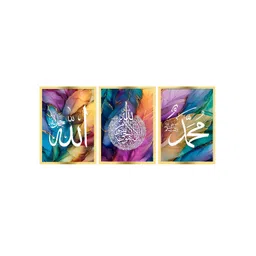 Craftnest creations Purple & White Set of 3 Piece Canvas Religious Wall Paintings-picture-27