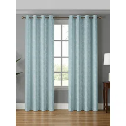 CRAFTOS HANDCRAFTS Blue Set of 2 Room Darkening Window Curtain-picture-18
