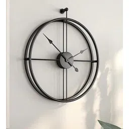 craftter Double Ring Black Metal Novelty Wall Clock-picture-33