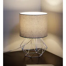 craftter Hamilton Grey Fabric Shade Table Lamp With Metal Base-picture-29
