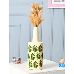 CraftVatika Beige & Green Printed Metal FlowerVases-picture-12