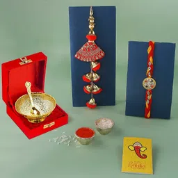 craftvatika Bhaiya Bhabhi DFBS137-RAKHI133 Assorted Greeting Card, Showpiece, Chawal Roli Pack, Rakhi Set-picture-10