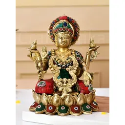 CraftVatika Gold Toned & Red Brass Religious Idol Decorative Showpiece-picture-34