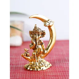 CraftVatika Gold Toned Ganesha Metal Idol Showpiece-picture-23
